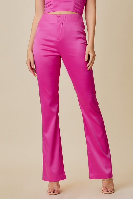 Ella's Hot Pink Satin Pants