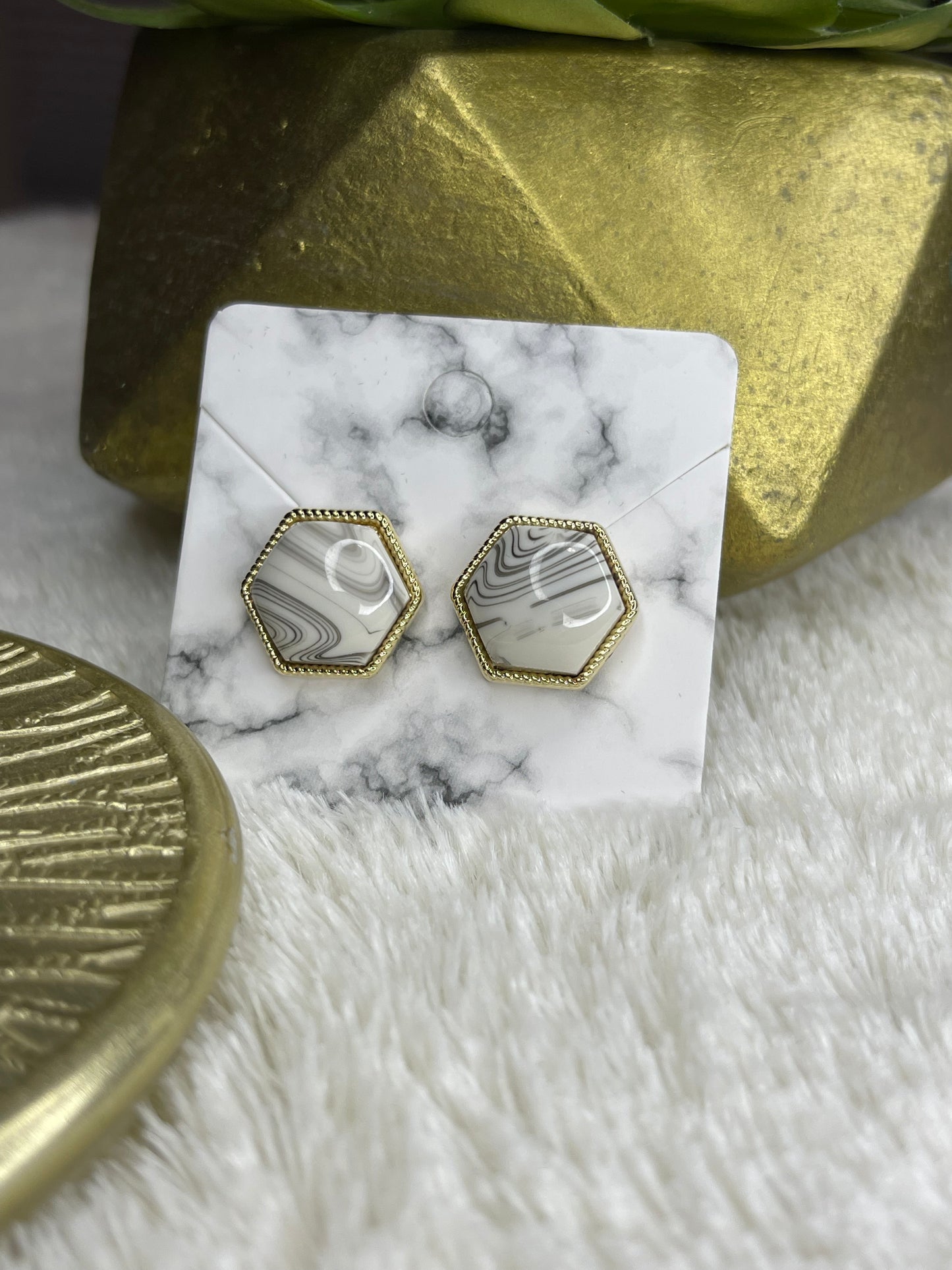 Marble Stud Earrings