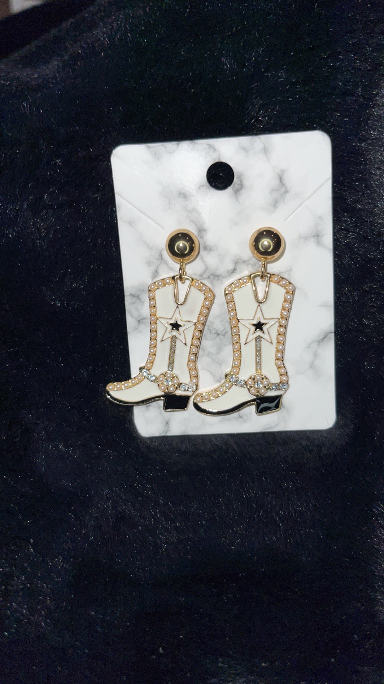 Cowboy Gold Boot Earrings