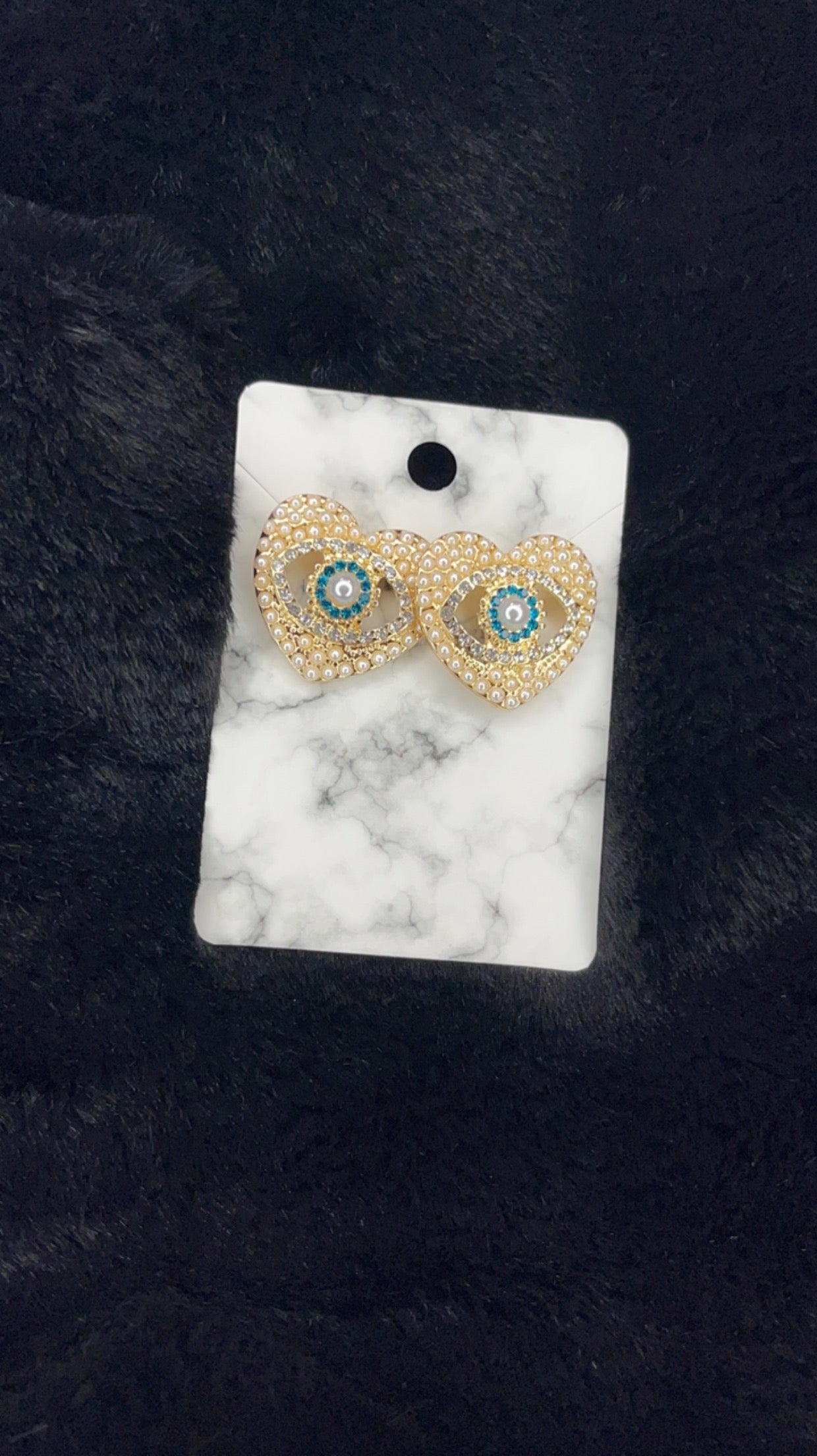 Eye Heart Crystal Post Earring